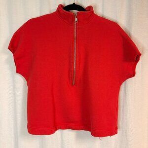 For The Republic Red Sleeveless Half-Zip Sweatshirt Top XS